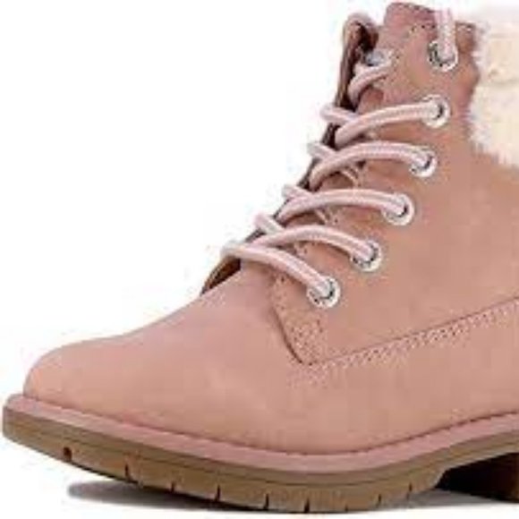 NWT NAUTICA ZABRA YOUTH GIRL'S BOOT'S WITH FAUX FUR TRIM MAUVE 5 - Picture 4 of 9
